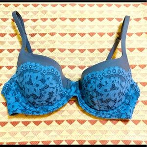 Victoria’s Secret Blue Lace Lined Demi Bra 34C